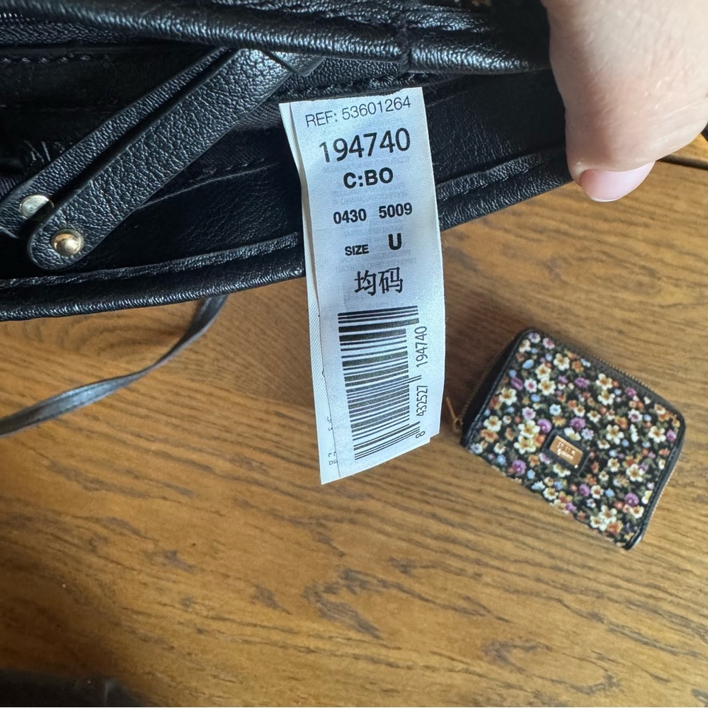 Mango MNG ditsy Daisy corduroy‎ Black Floral Crossbody Bag and Wallet purse - Picture 6 of 9